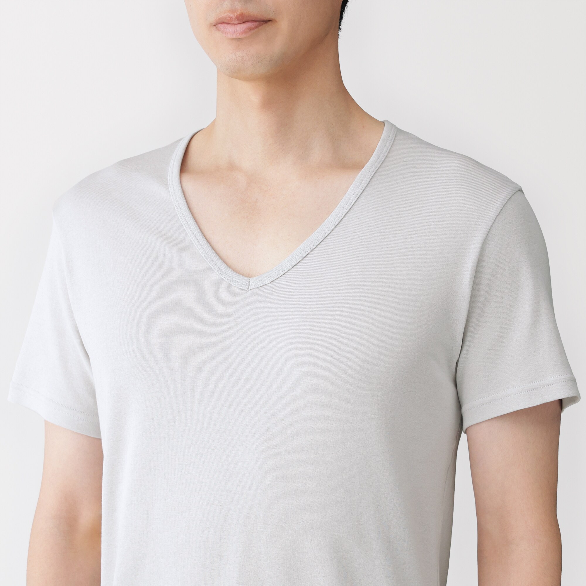 紳士 さらっと綿 Vネック半袖Tシャツ | 無印良品