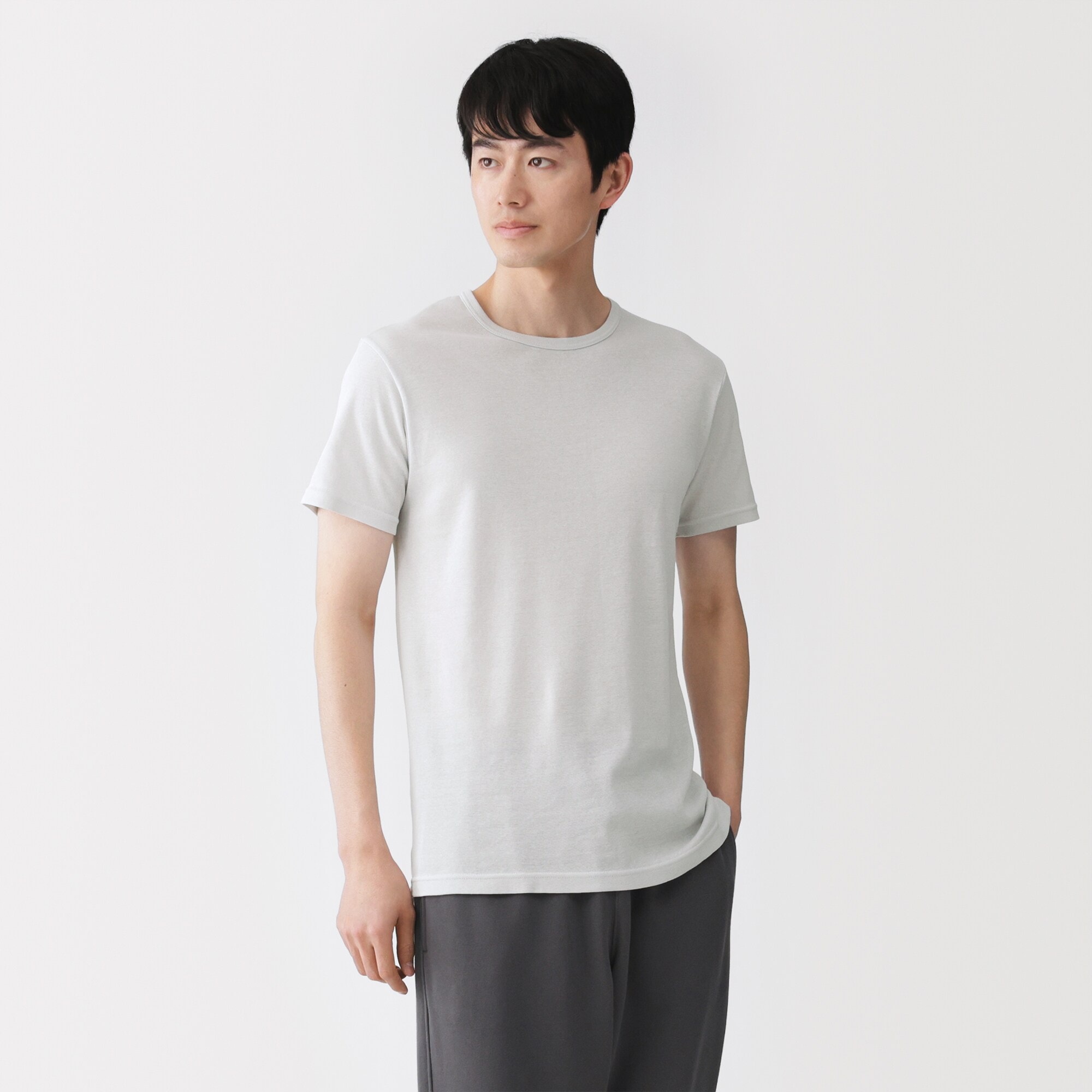 紳士　さらっと綿　クルーネック半袖Ｔシャツ