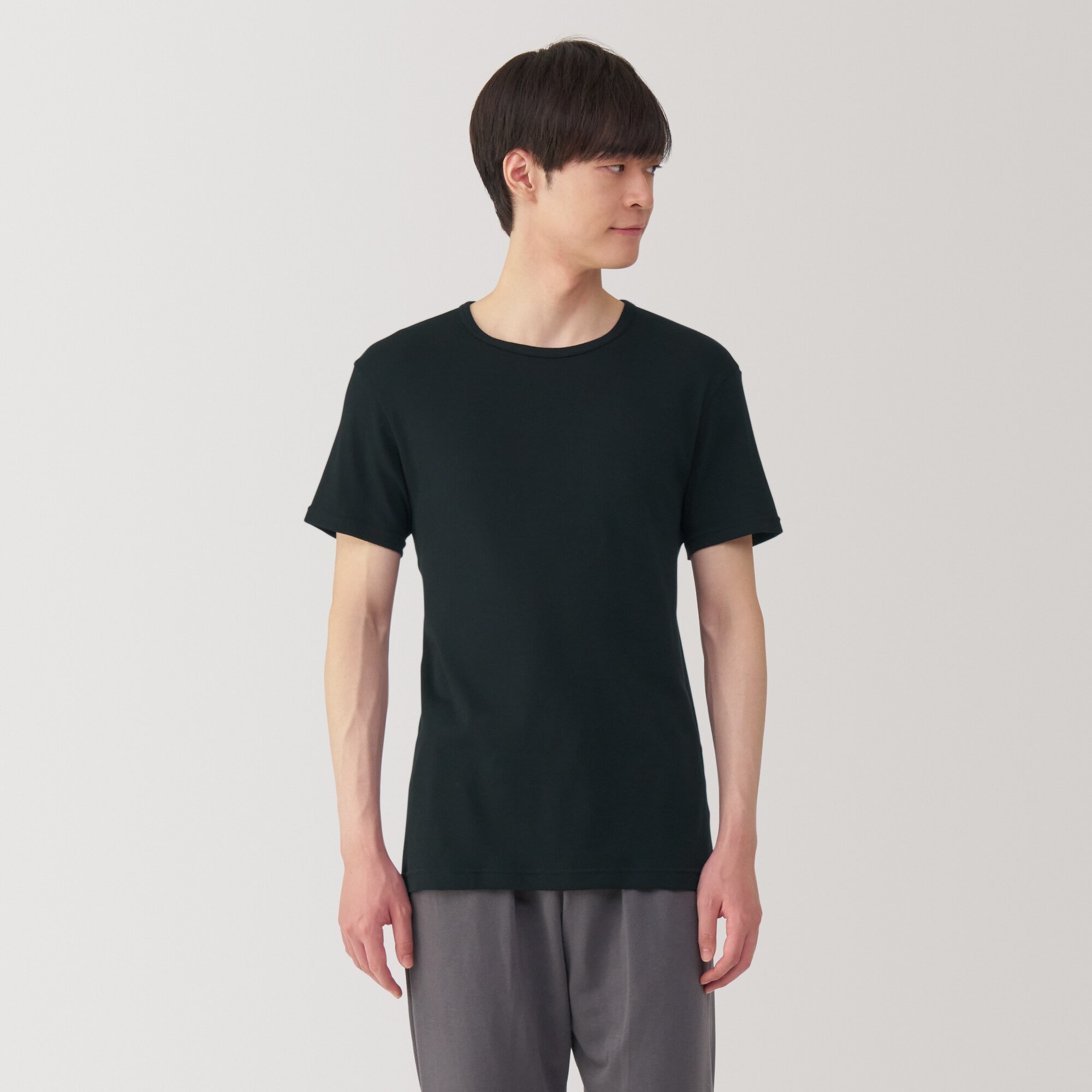 紳士　さらっと綿　クルーネック半袖Ｔシャツ