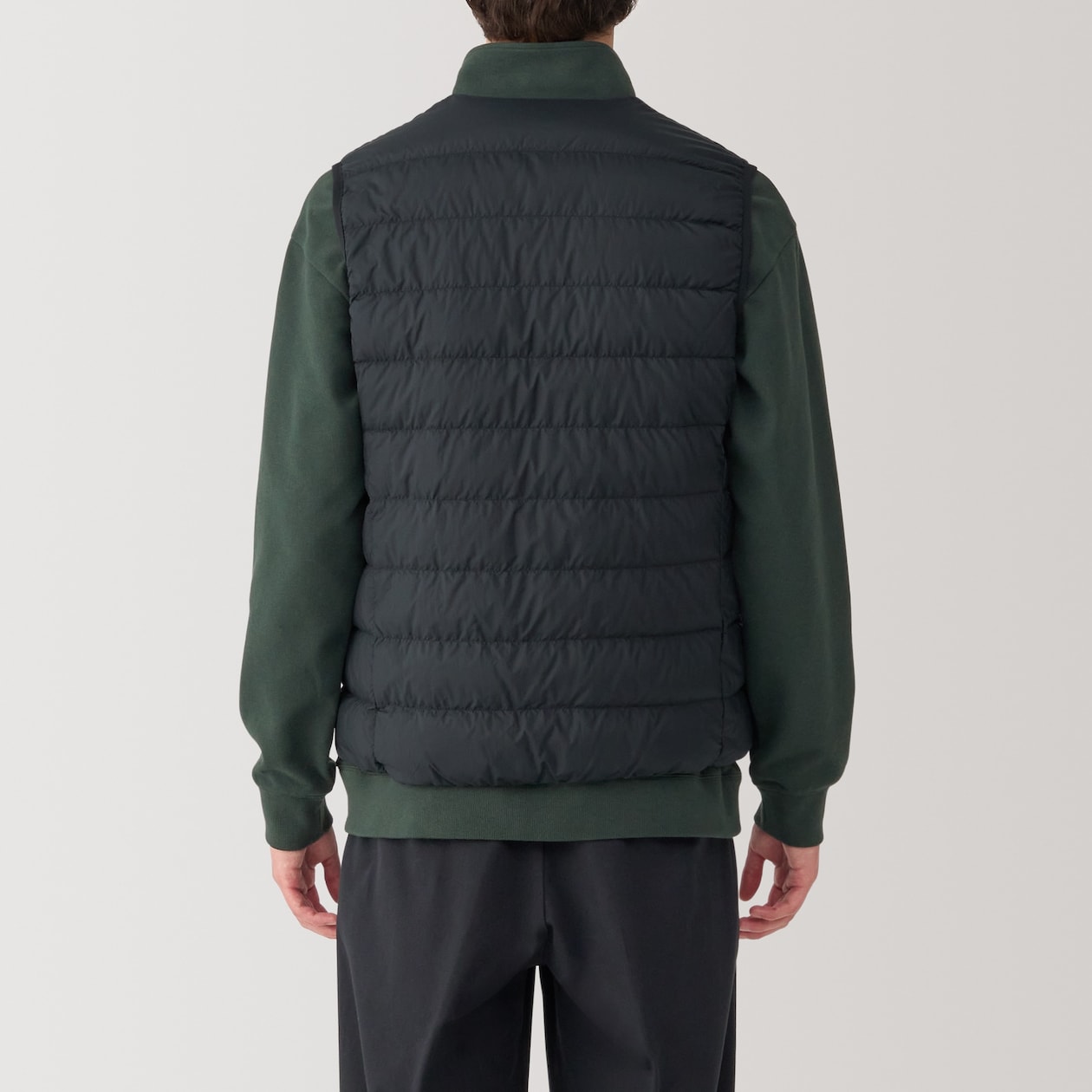 紳士　軽量ダウンノーカラーベスト（帯電防止裏地）