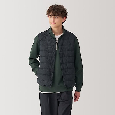 紳士　軽量ダウンノーカラーベスト（帯電防止裏地）（2024年仕様）