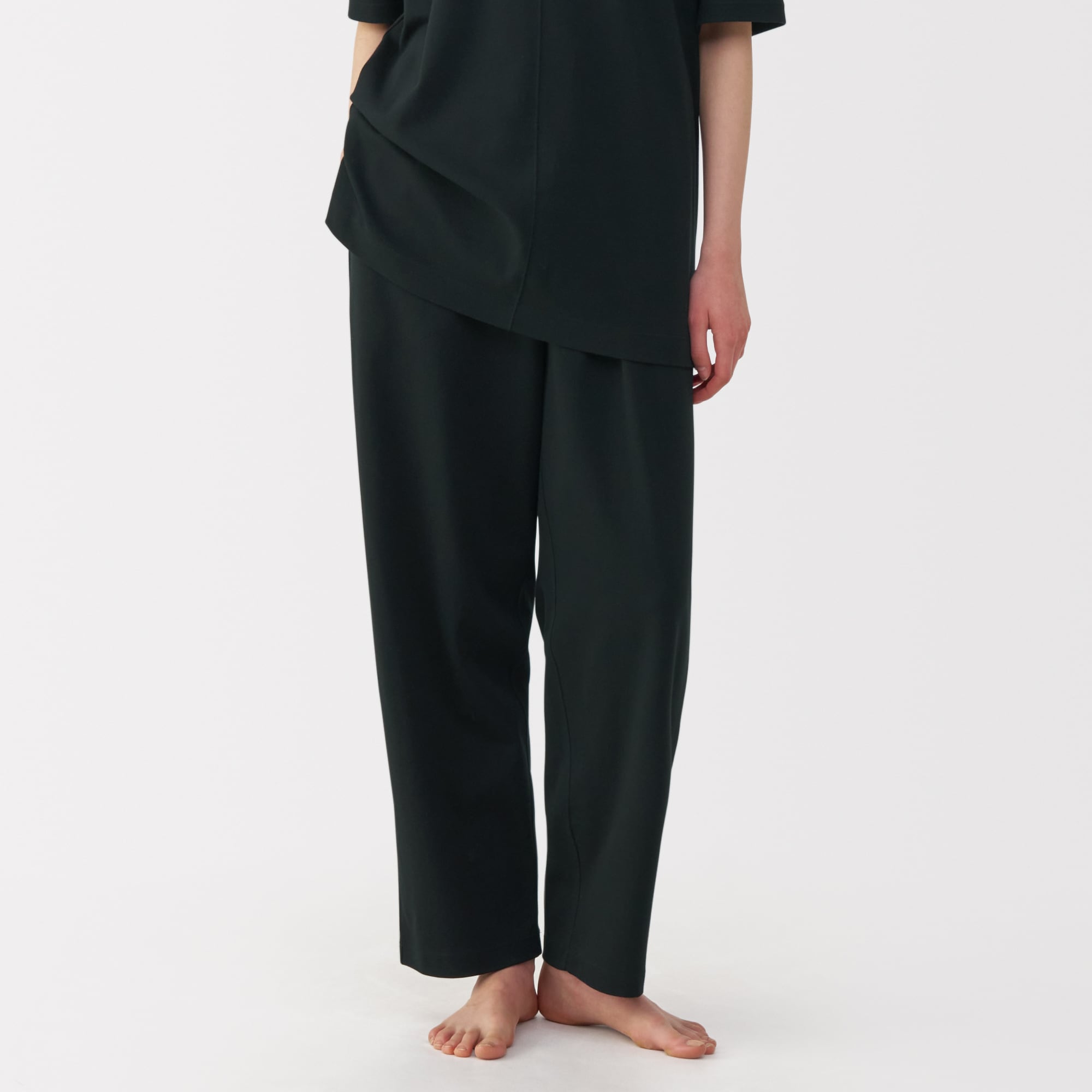 レ*ン様 MUJI LABO2023半袖シャツとショートパンツ セット 黒 L- 男女兼用 スムースジャージーリラックスパンツ | 無印良品