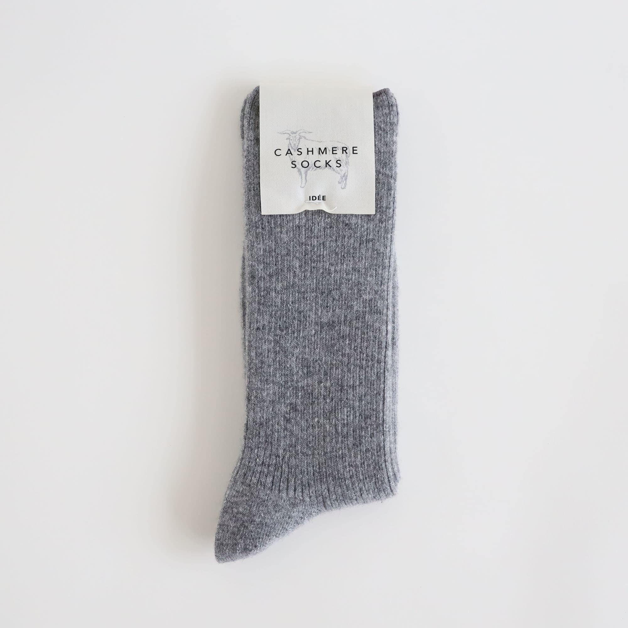 ［ＩＤＥＥ］Ｃａｓｈｍｅｒｅ　Ｓｏｃｋｓ　Ｇｒａｙ　Ｌサイズ
