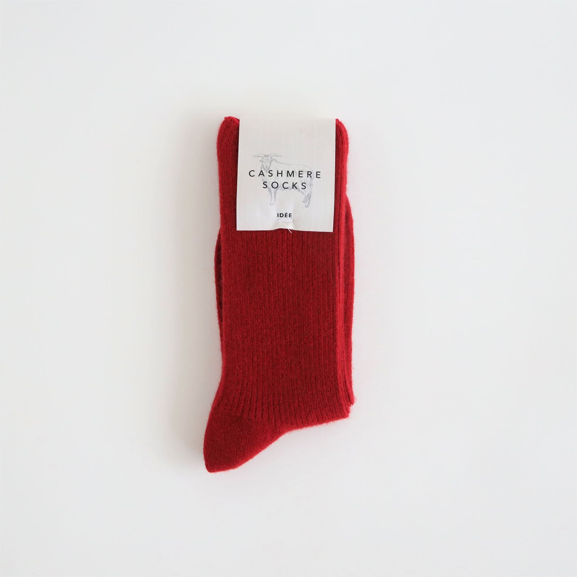 ［ＩＤＥＥ］Ｃａｓｈｍｅｒｅ　Ｓｏｃｋｓ　Ｒｅｄ　Ｍサイズ