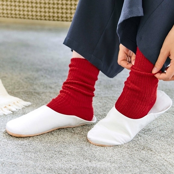 ［ＩＤＥＥ］Ｃａｓｈｍｅｒｅ　Ｓｏｃｋｓ　Ｒｅｄ　Ｌサイズ