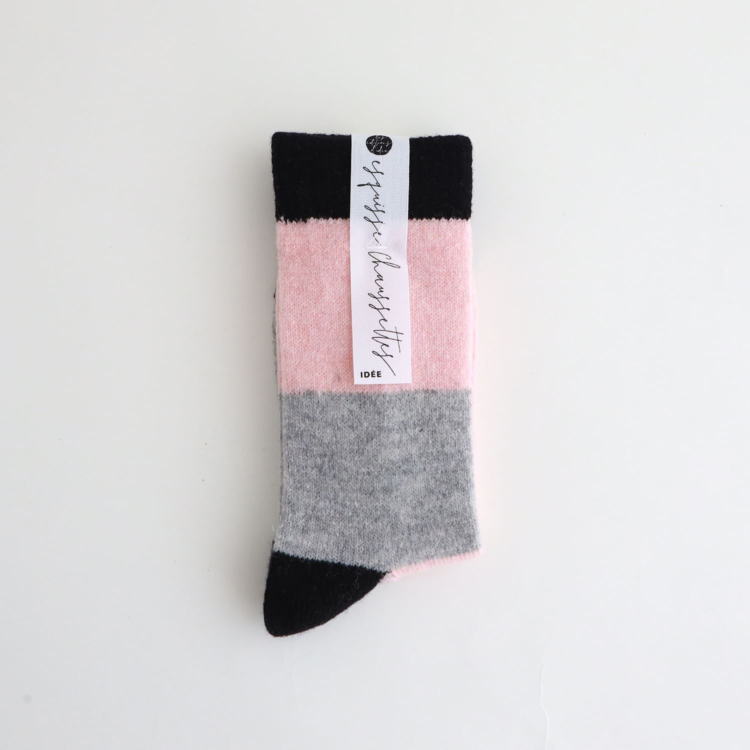 ［ＩＤＥＥ］Ｏｒｉｇｉｎａｌ　Ｓｏｃｋｓ　Ｐｉｎｋ×Ｇｒａｙ　Ｌサイズ