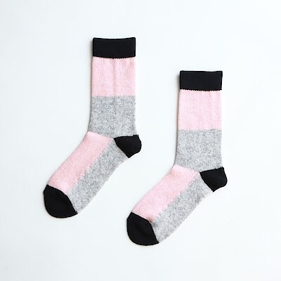 ［ＩＤＥＥ］Ｏｒｉｇｉｎａｌ　Ｓｏｃｋｓ　Ｐｉｎｋ×Ｇｒａｙ　Ｌサイズ