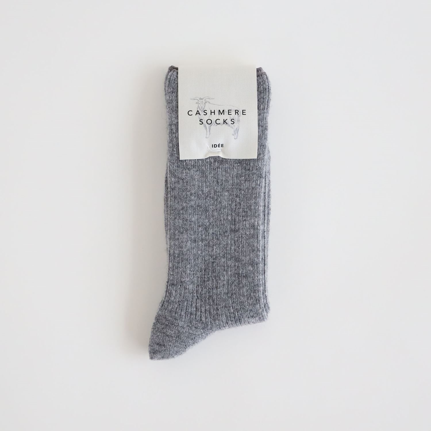 ［ＩＤＥＥ］Ｃａｓｈｍｅｒｅ　Ｓｏｃｋｓ　Ｇｒａｙ　Ｍサイズ