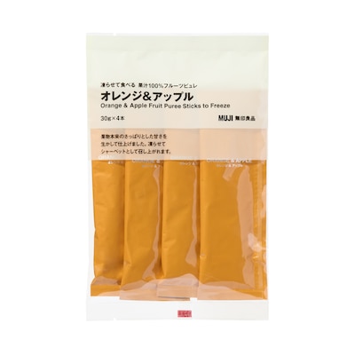 凍らせて食べる　果汁１００％フルーツピュレ　オレンジ＆アップル　３０ｇ×４本