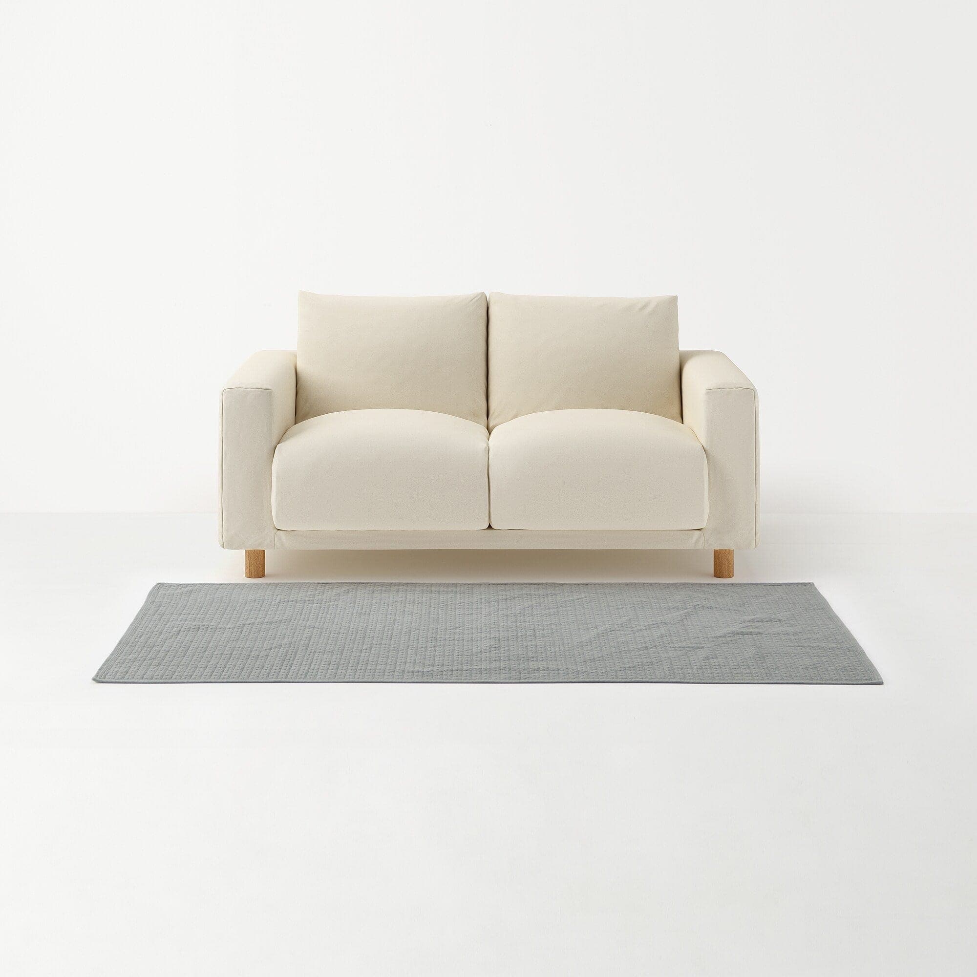 洗いざらしの綿キルティングラグ