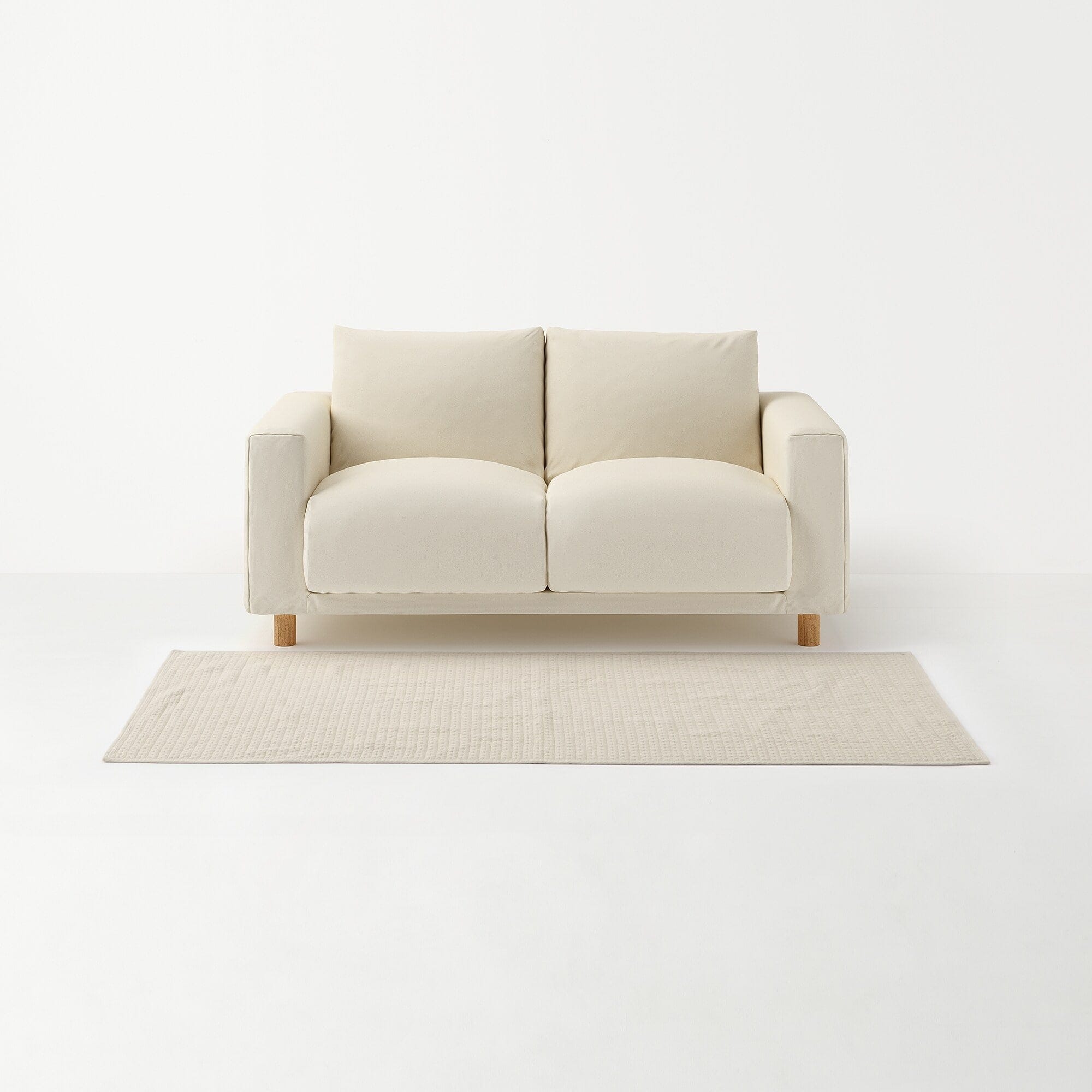 洗いざらしの綿キルティングラグ