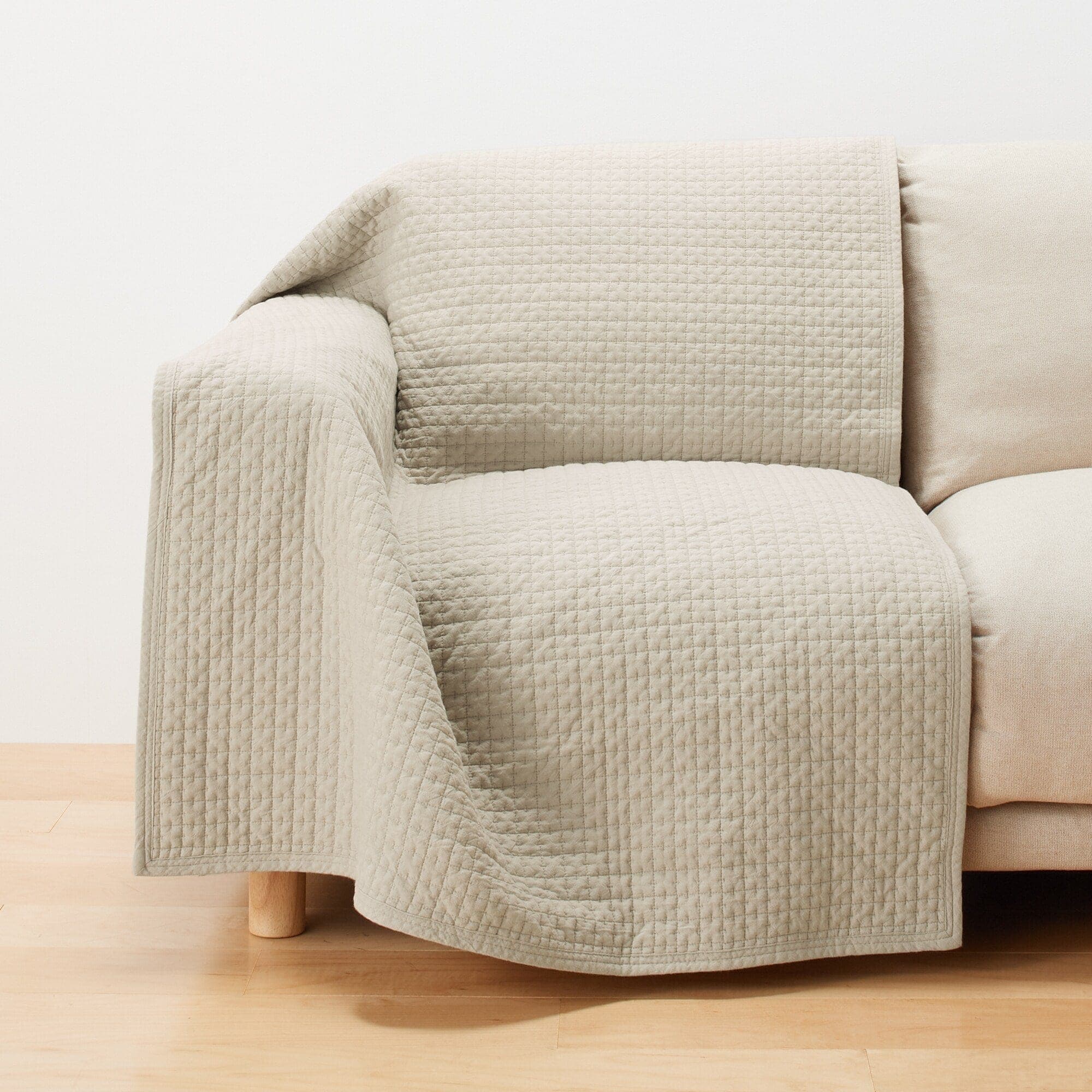 洗いざらしの綿キルティングラグ