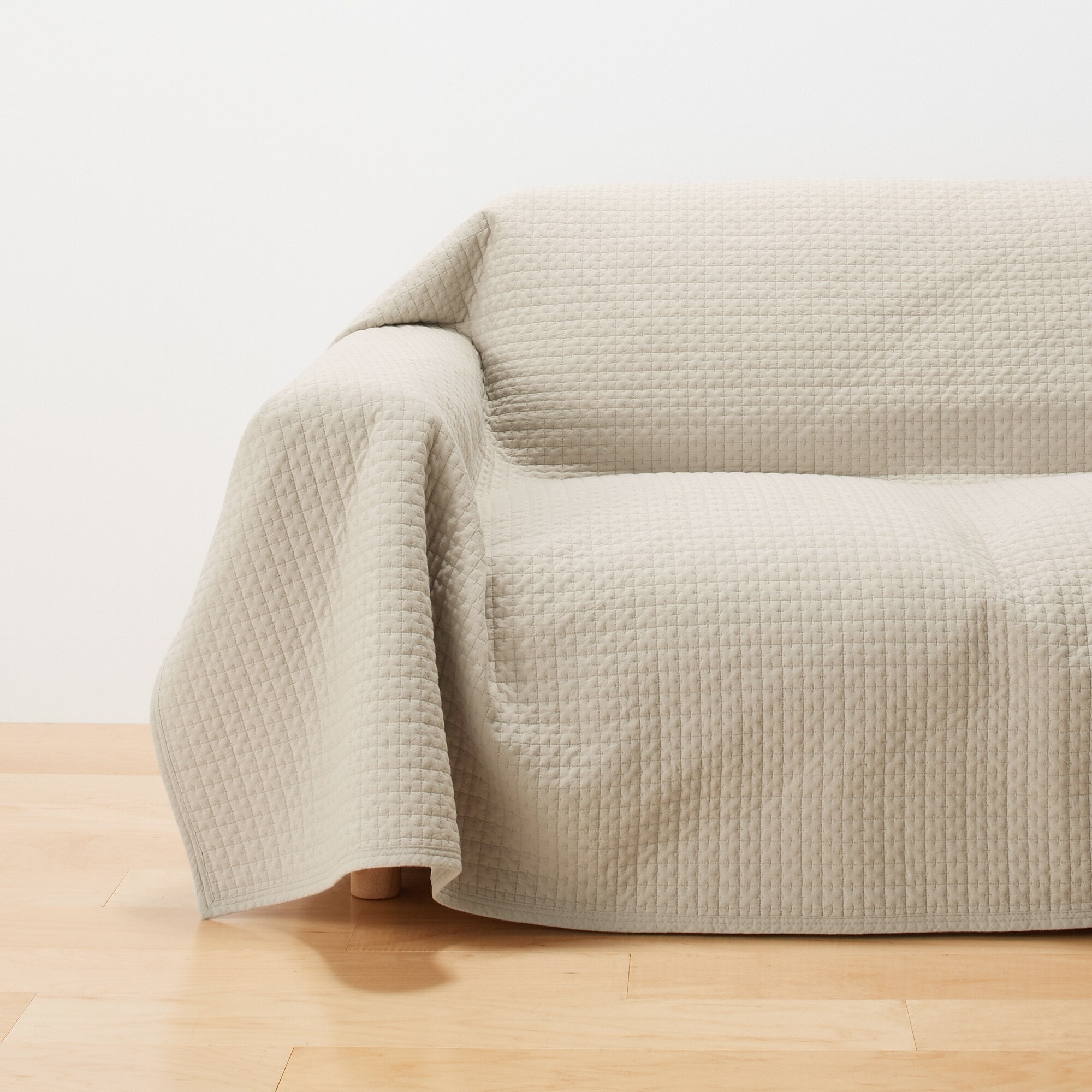 洗いざらしの綿キルティングラグ