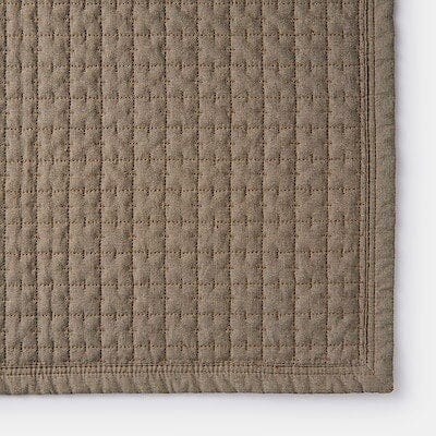 洗いざらしの綿キルティングラグ　こたつ下敷兼用・１９５×１９５ｃｍ