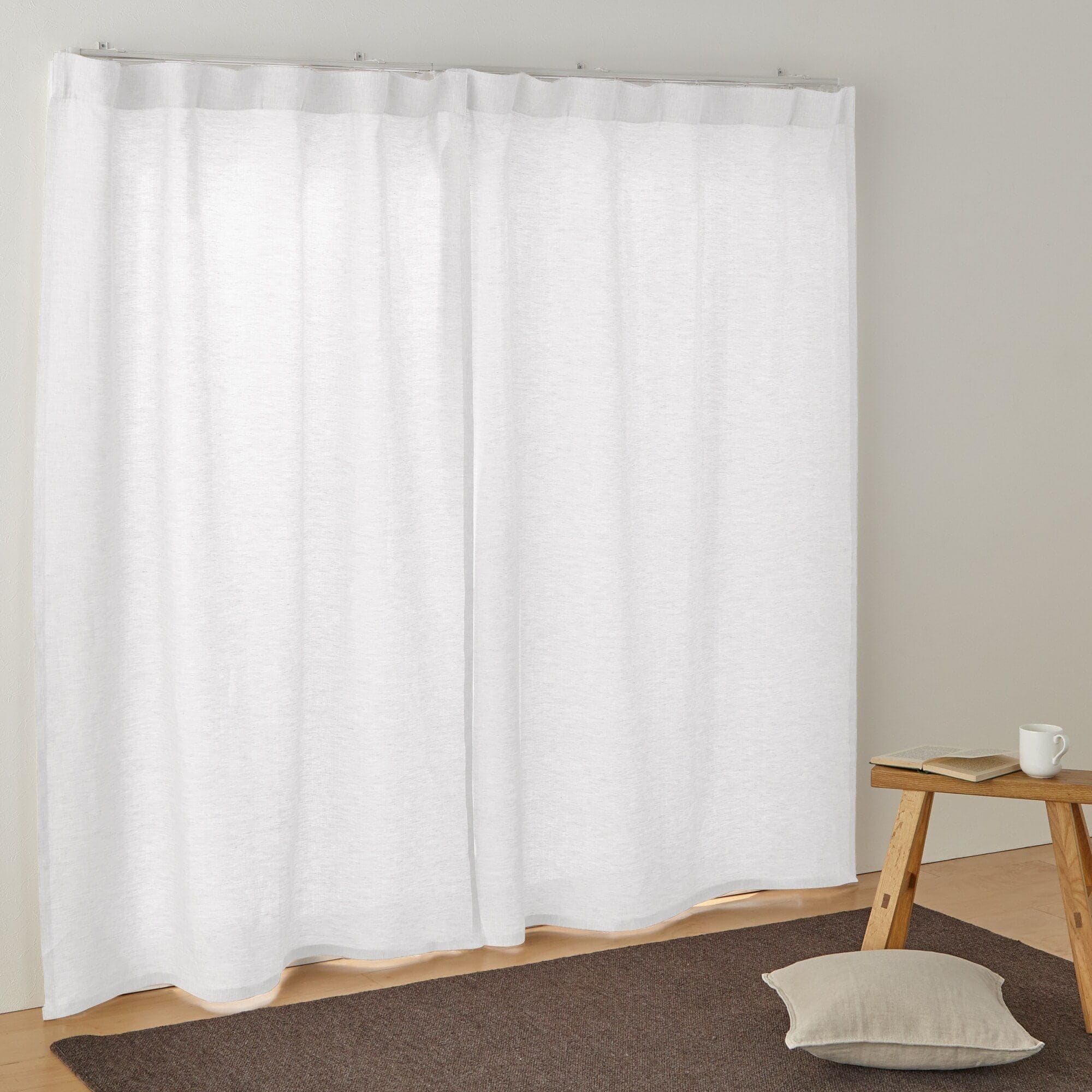 麻平織ノンプリーツカーテン