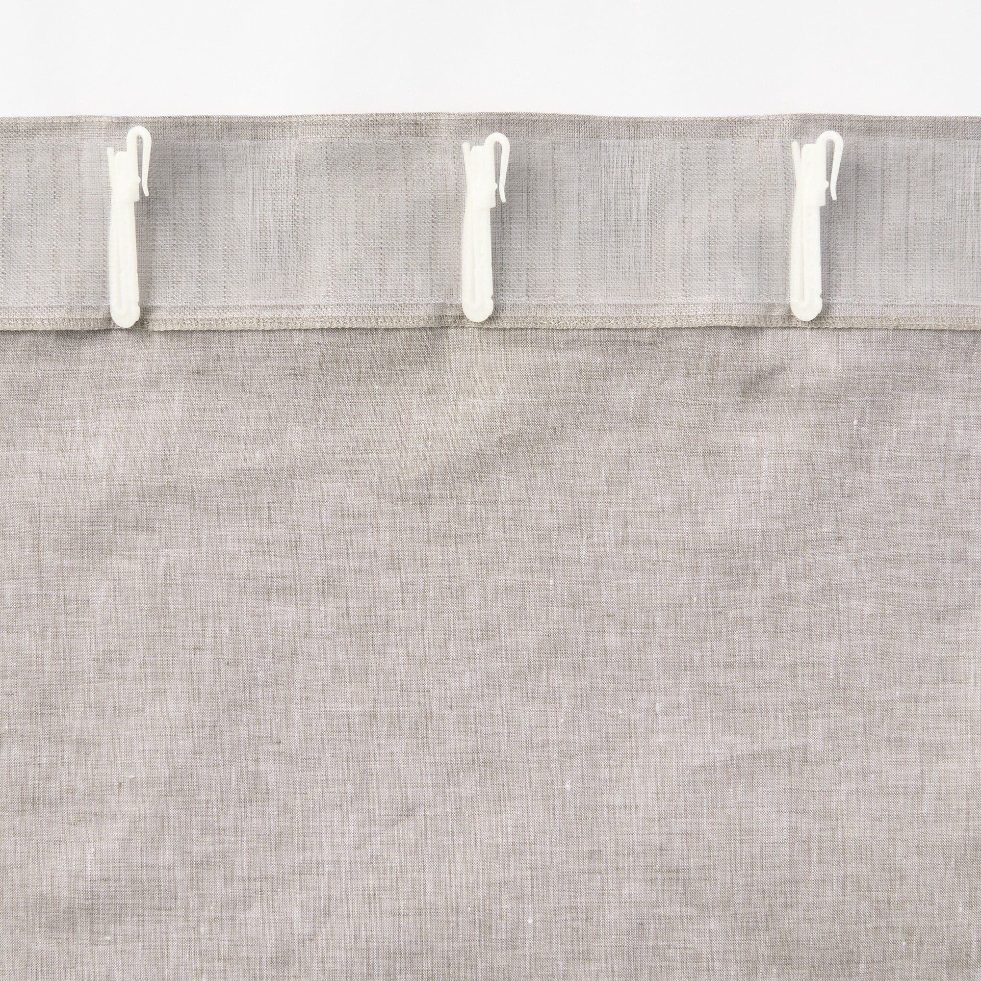麻平織ノンプリーツカーテン