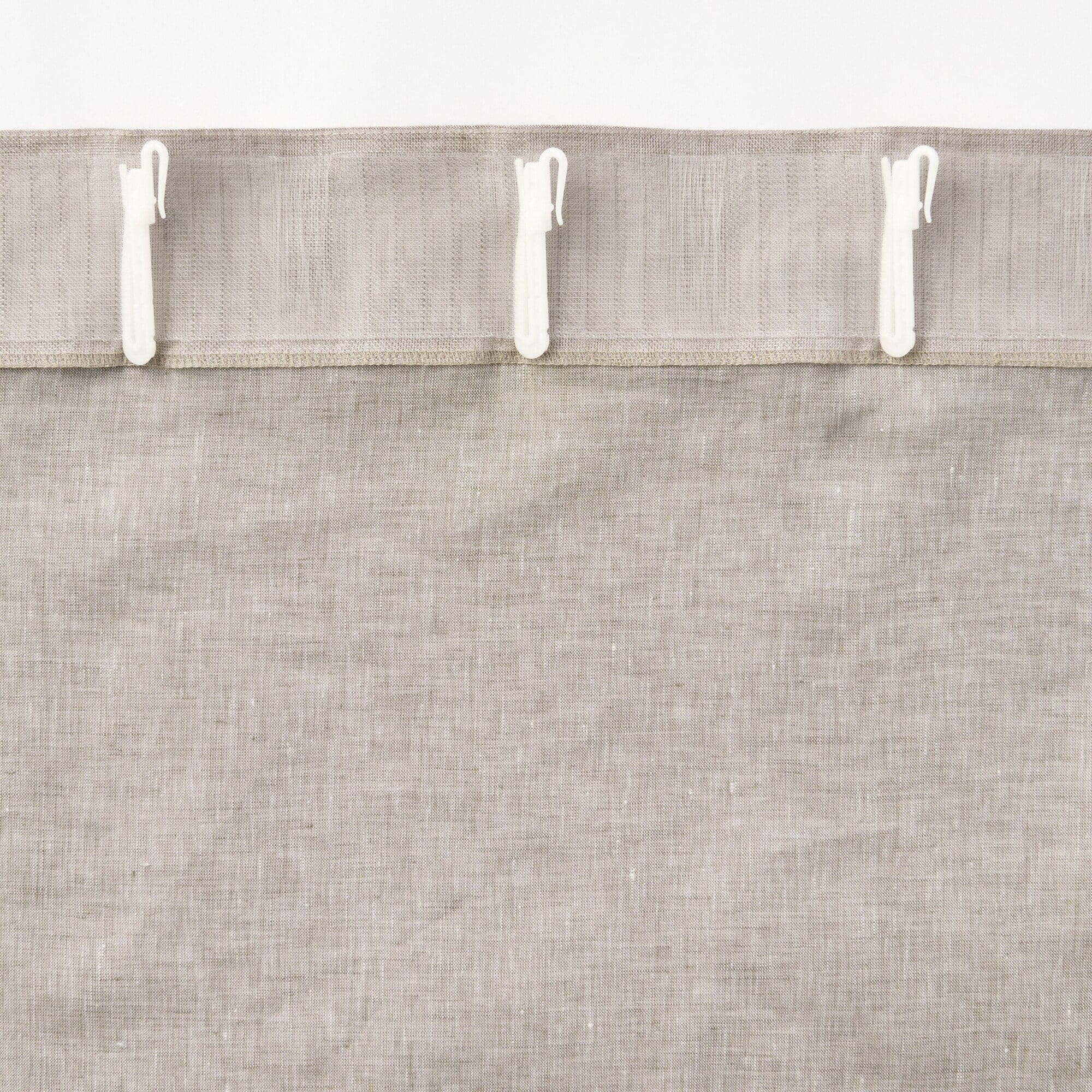 麻平織ノンプリーツカーテン