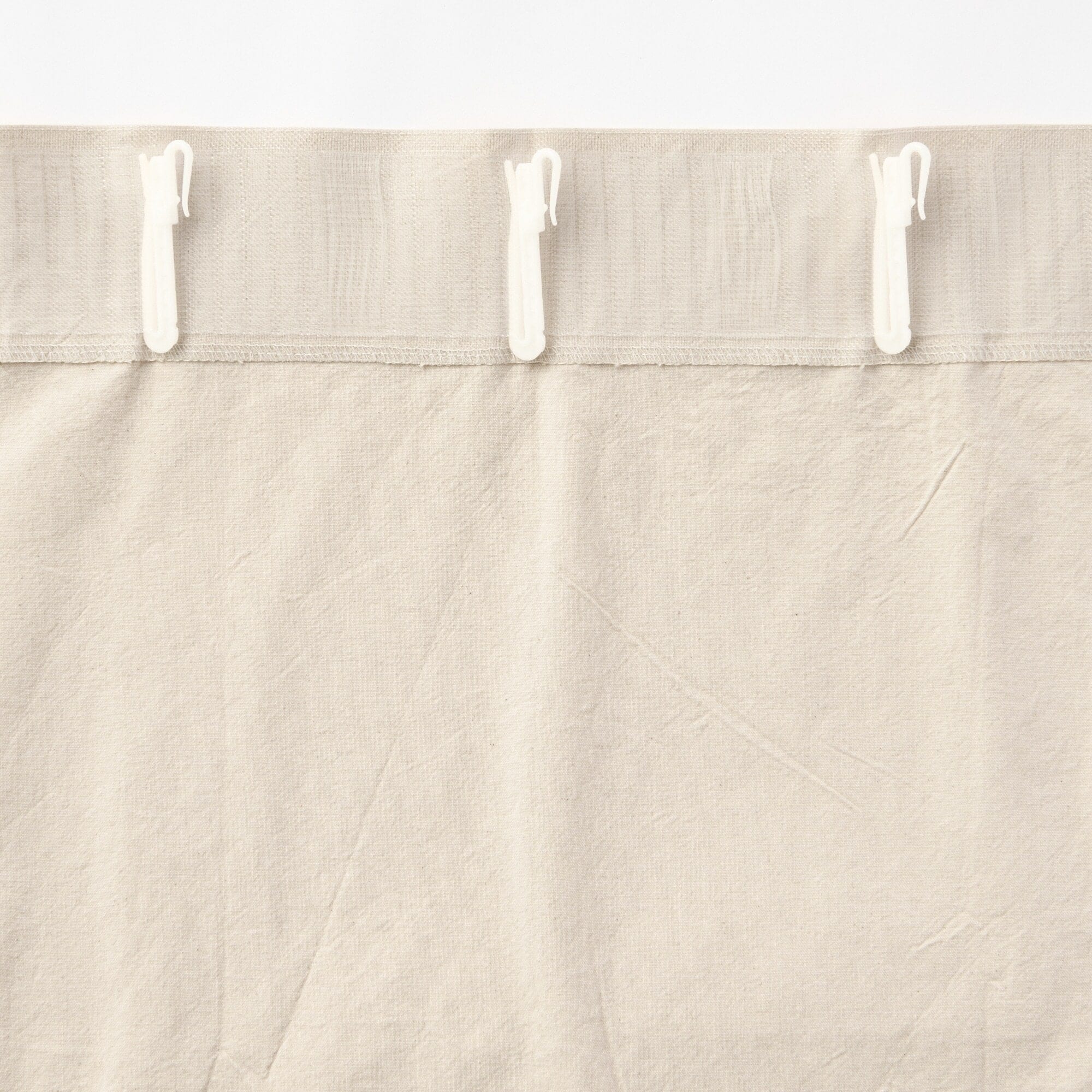 綿洗いざらし平織ノンプリーツカーテン