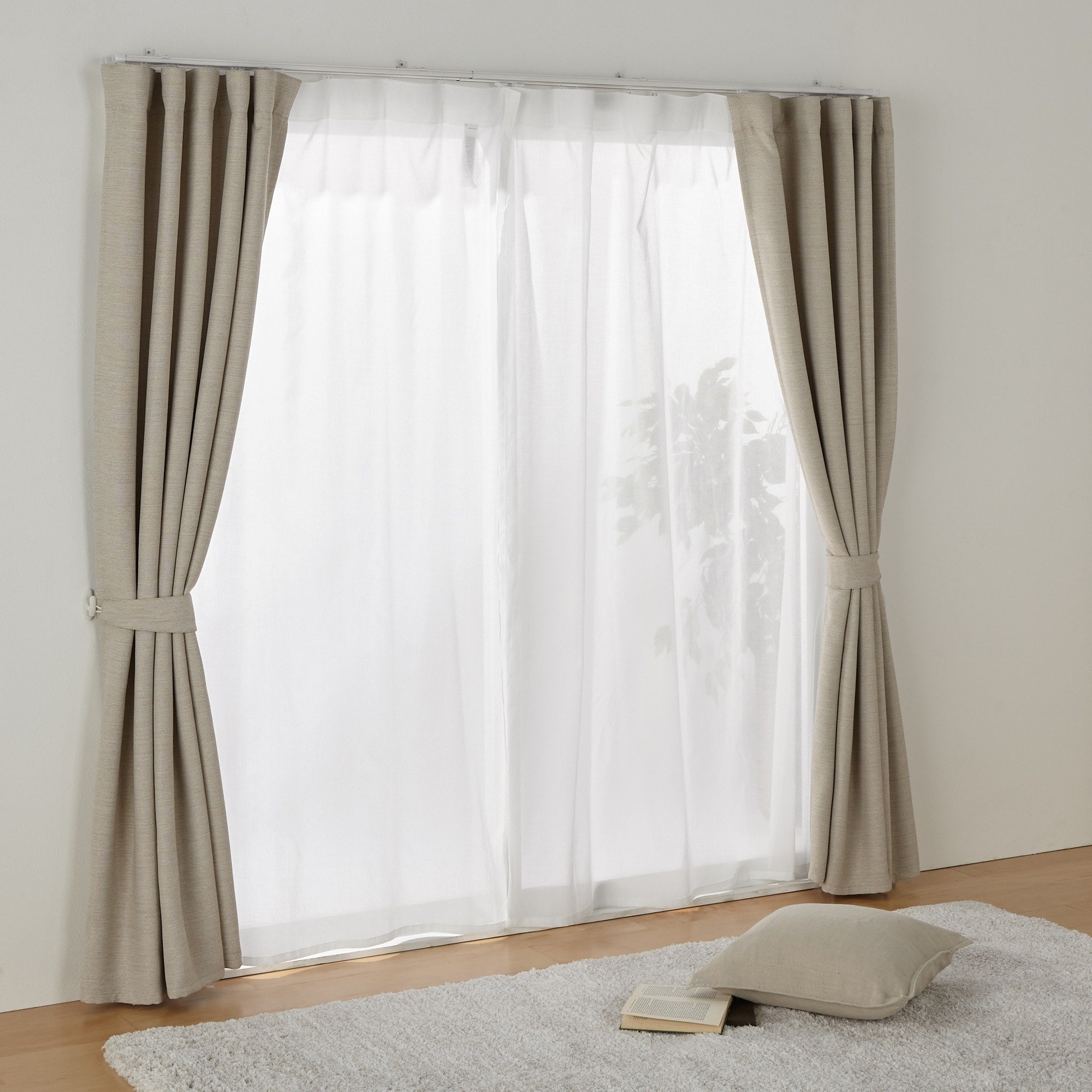 綿ボイルノンプリーツレースカーテン