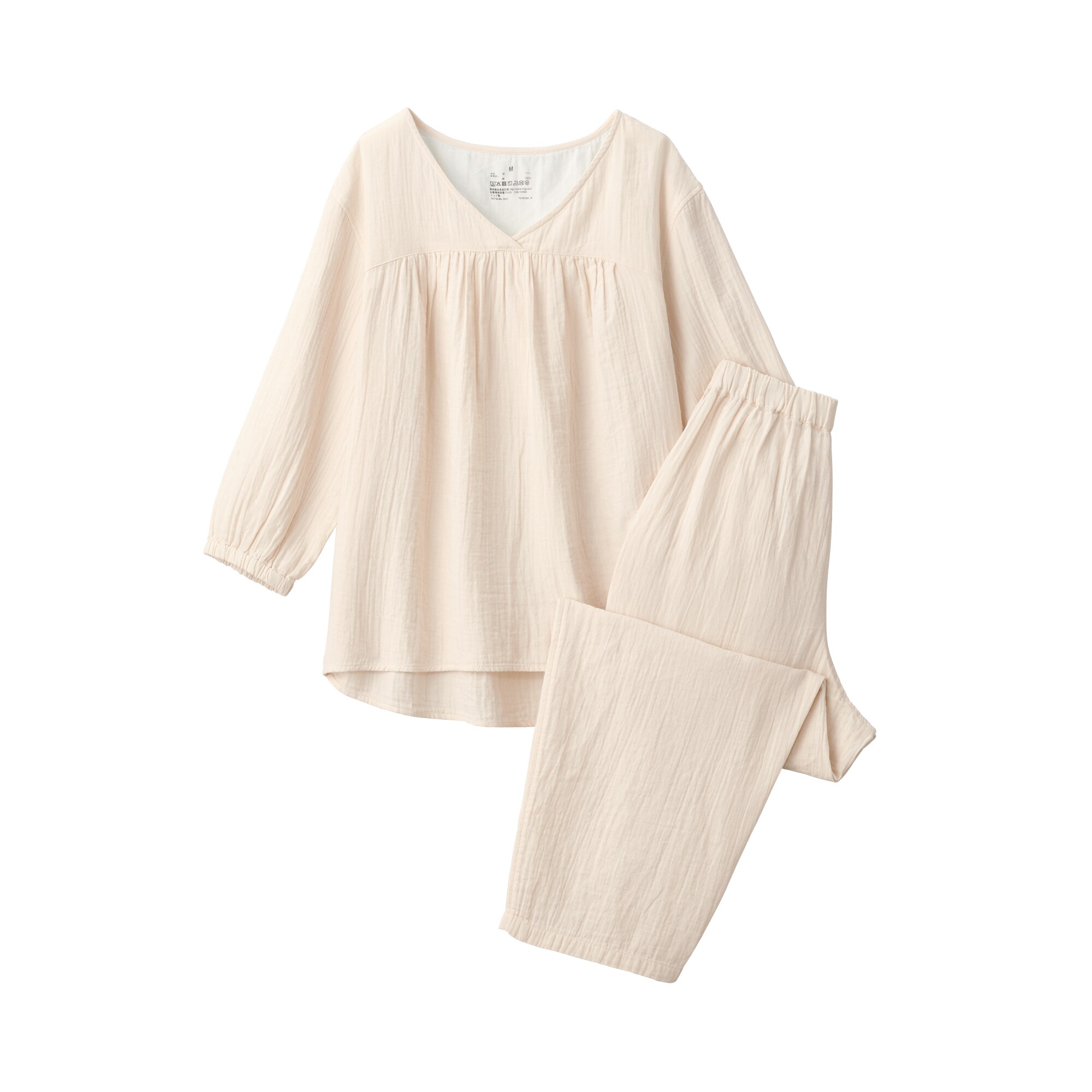 無印良品／大きいサイズXL／婦人　ふんわりしぼガーゼパジャマピンクとで2点 無印良品／大きいサイズXL／婦人 ふんわりしぼガーゼパジャマ