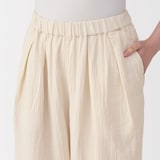 婦人　ふんわりしぼガーゼ　八分袖ルームウェアセット