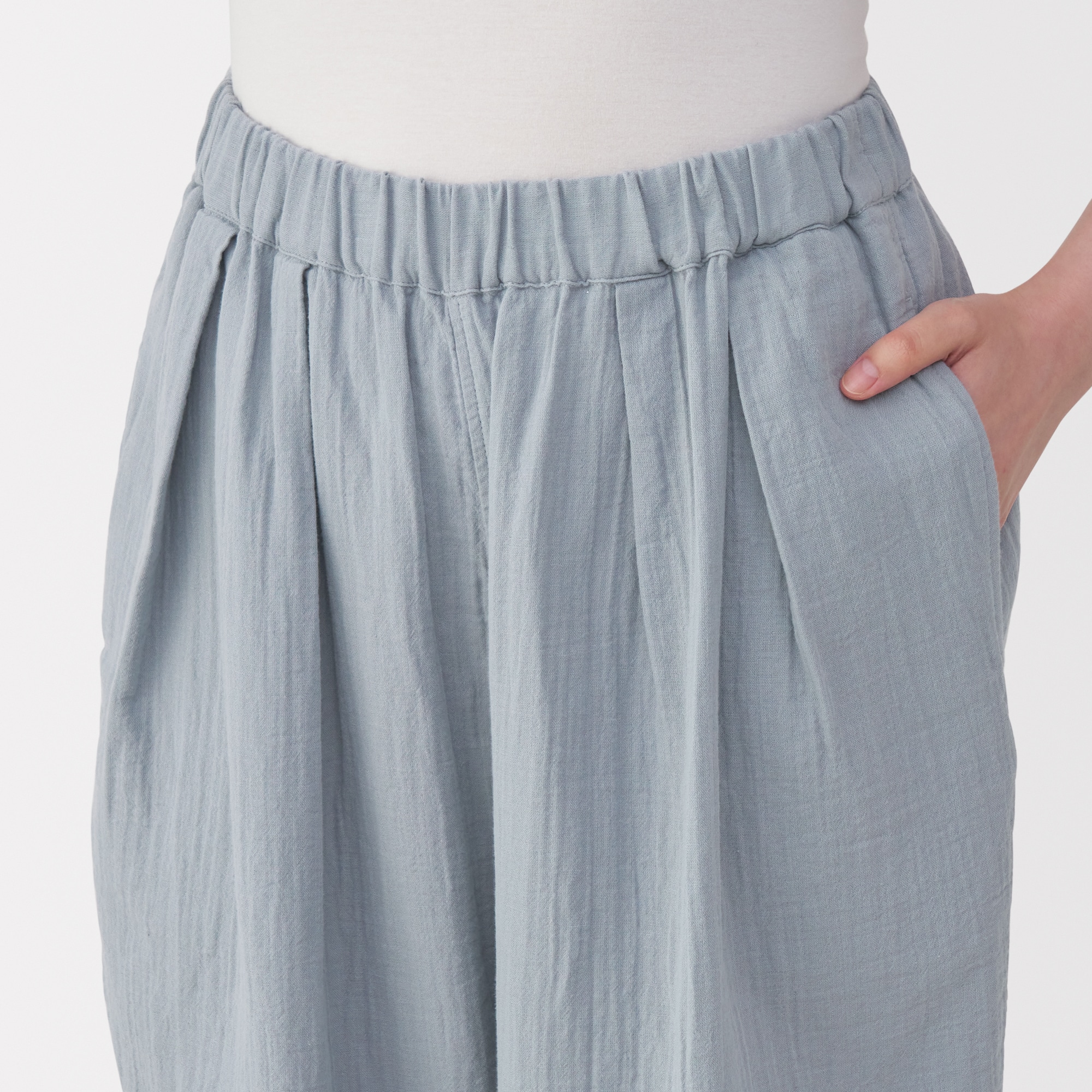 婦人　ふんわりしぼガーゼ　八分袖ルームウェアセット