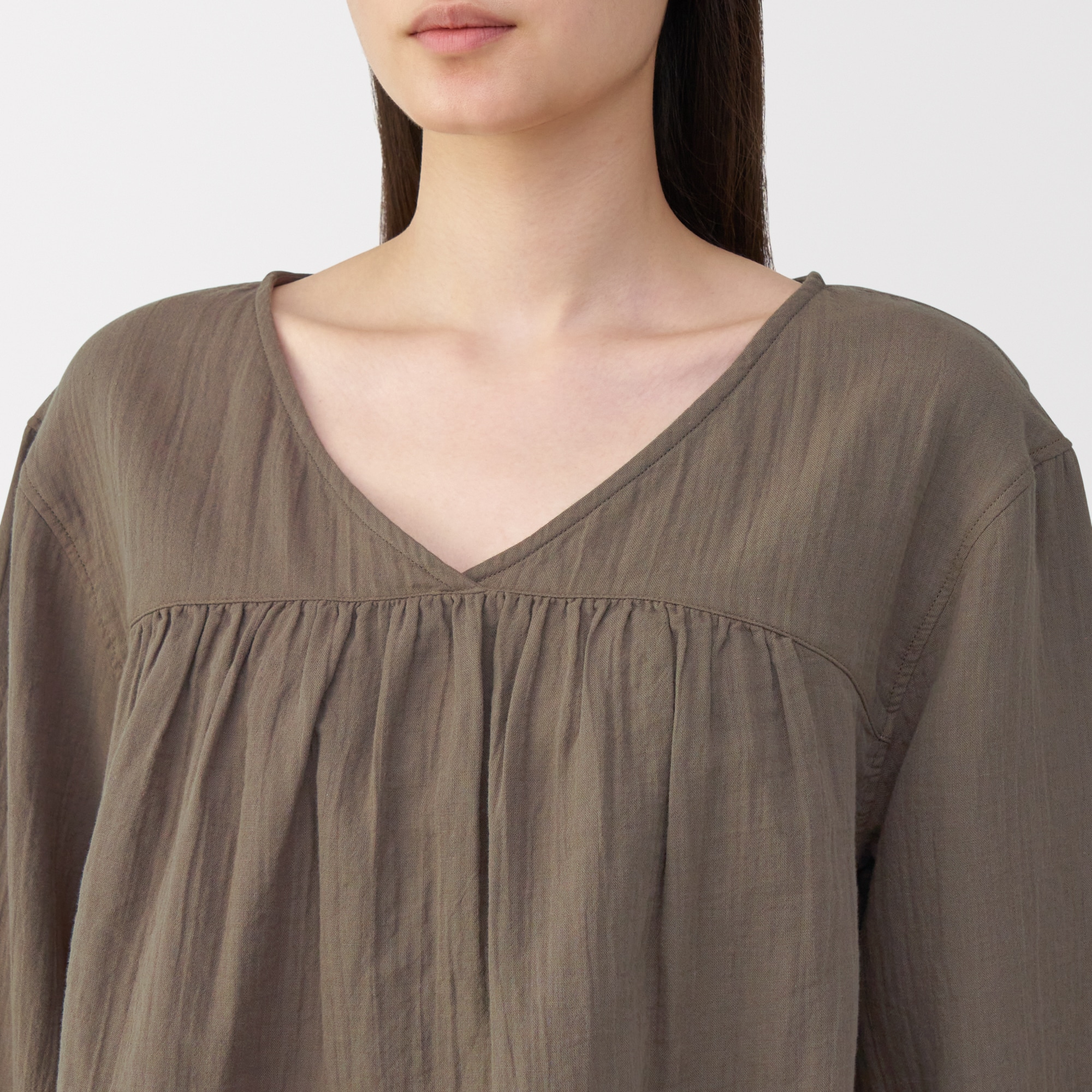 婦人 ふんわりしぼガーゼ 八分袖ルームウェアセット | 無印良品