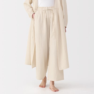 【６月下旬発売予定】婦人　ふんわりしぼガーゼ　ロングパンツ