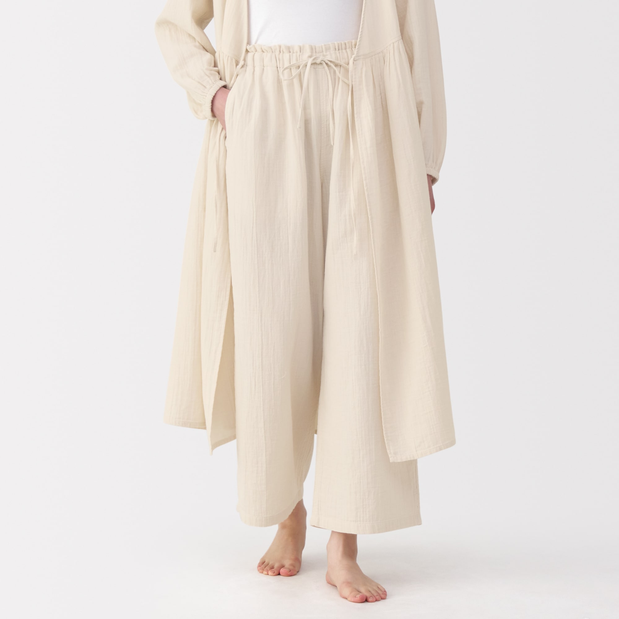 婦人 ふんわりしぼガーゼ ロングパンツ | 無印良品