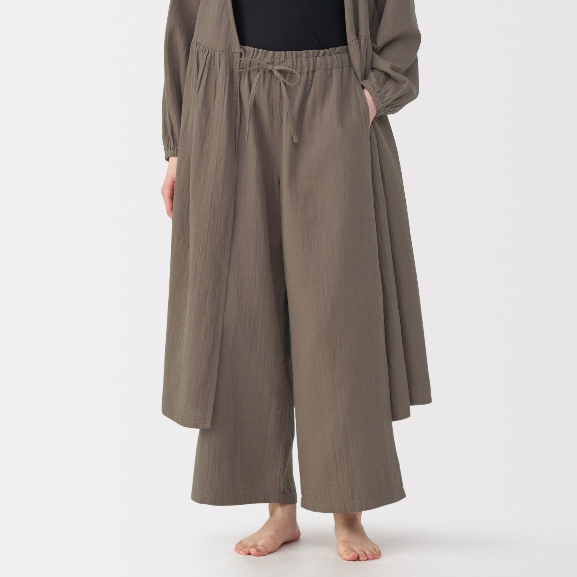 婦人 ふんわりしぼガーゼ ロングパンツ | 無印良品