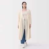 婦人　ふんわりしぼガーゼ　ロングカーディガン