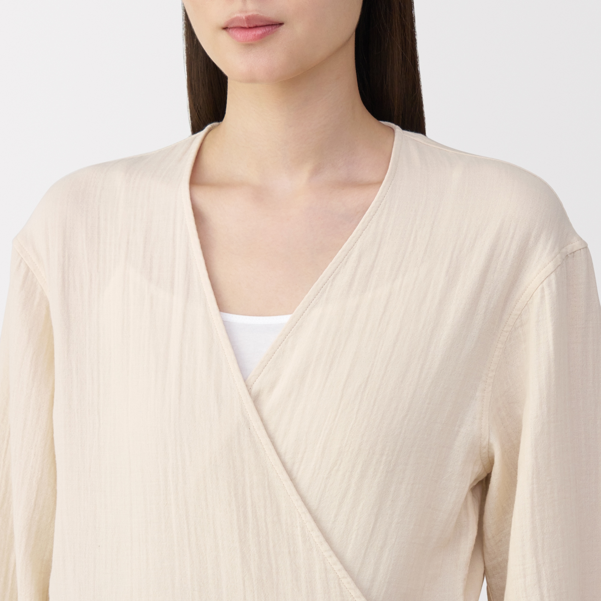 婦人 ふんわりしぼガーゼ ロングカーディガン | 無印良品