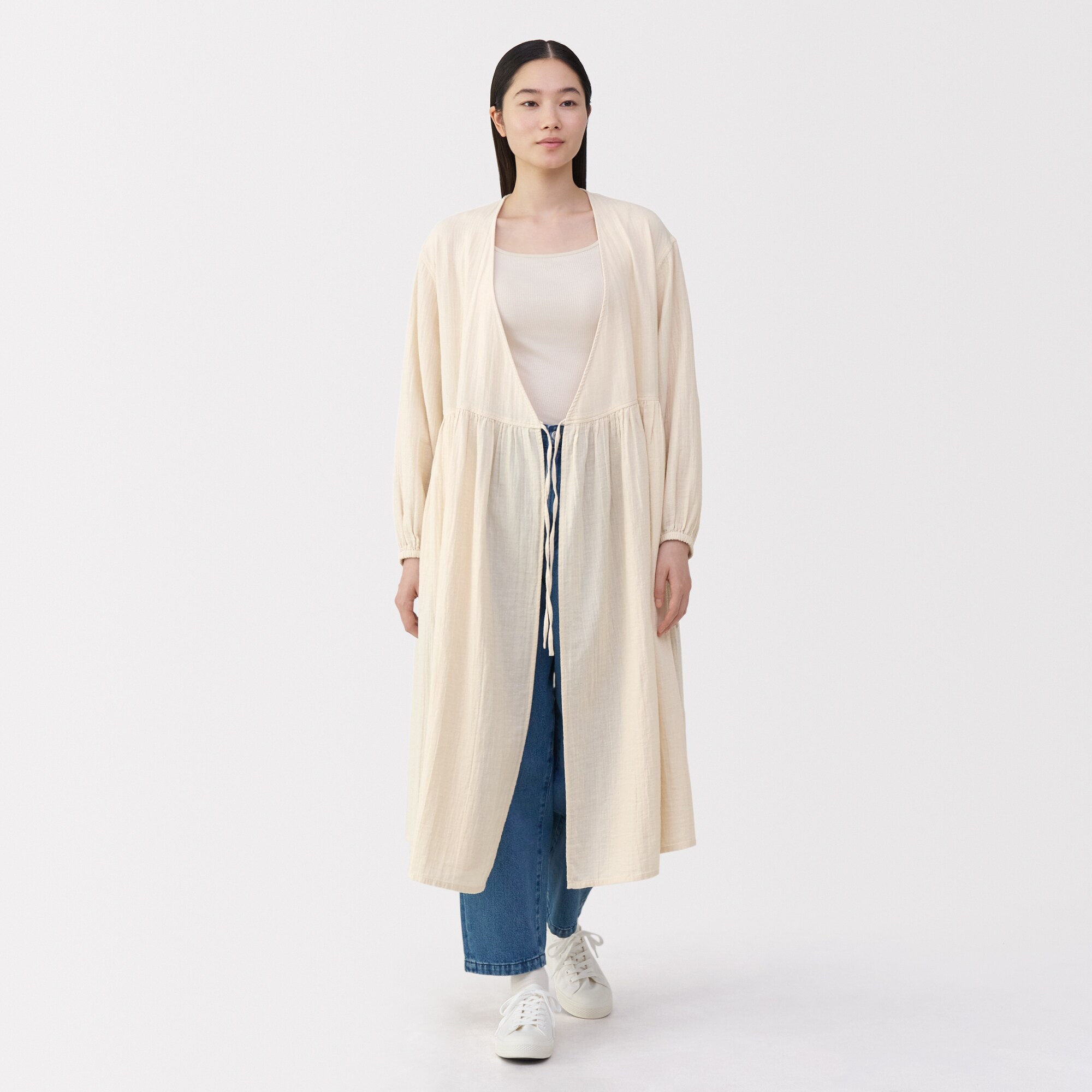 婦人 ふんわりしぼガーゼ ロングカーディガン | 無印良品