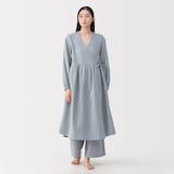 婦人　ふんわりしぼガーゼ　ロングカーディガン