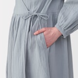 婦人　ふんわりしぼガーゼ　ロングカーディガン