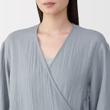 婦人　ふんわりしぼガーゼ　ロングカーディガン