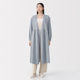 婦人　ふんわりしぼガーゼ　ロングカーディガン