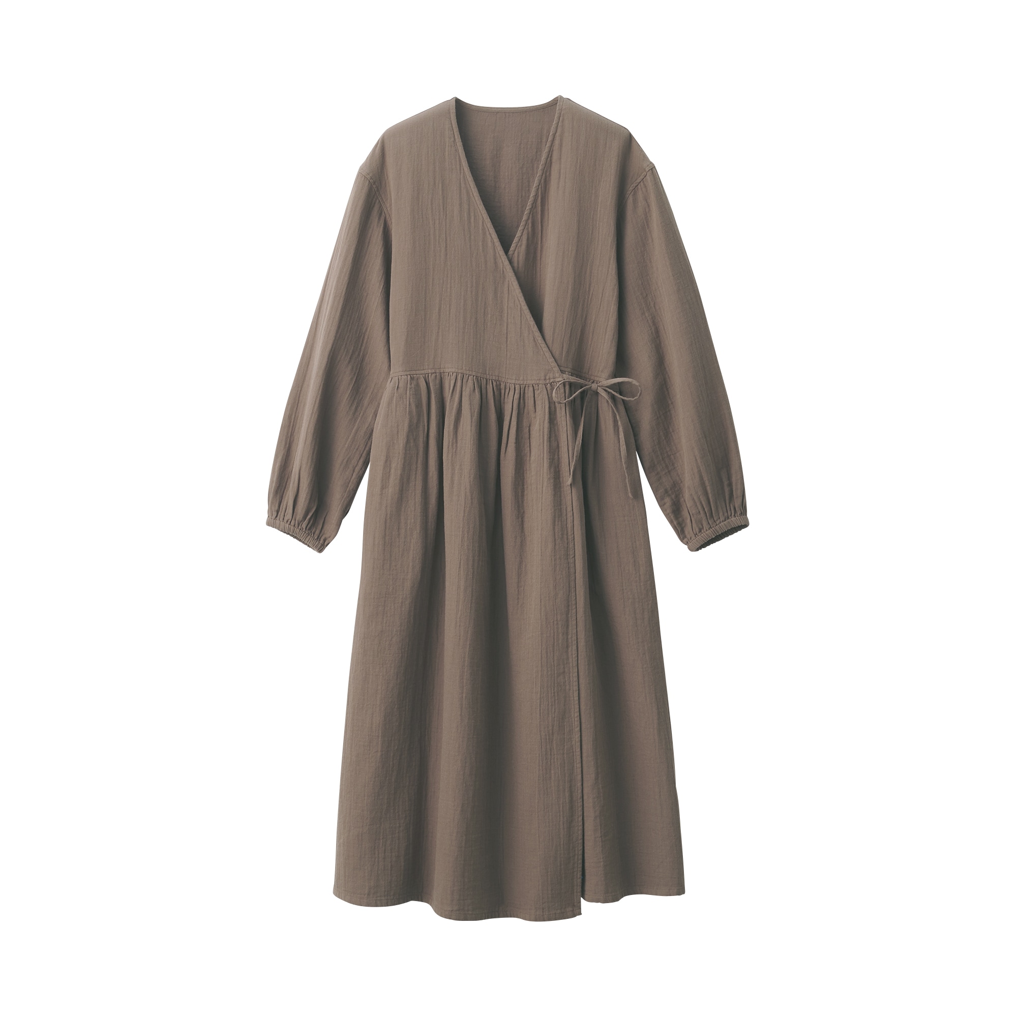 婦人　ふんわりしぼガーゼ　ロングカーディガン