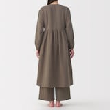 婦人　ふんわりしぼガーゼ　ロングカーディガン