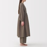 婦人　ふんわりしぼガーゼ　ロングカーディガン