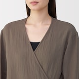婦人　ふんわりしぼガーゼ　ロングカーディガン
