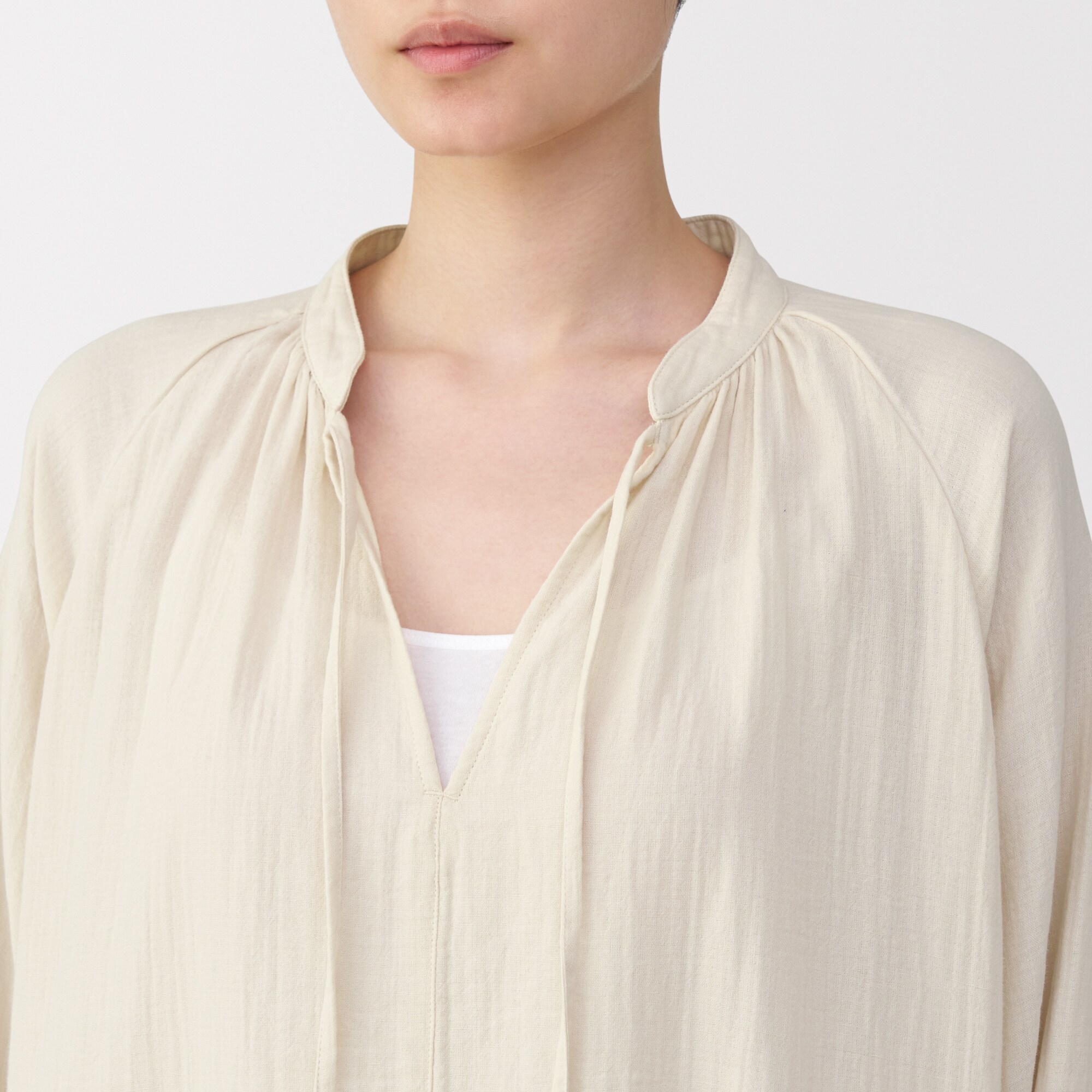 婦人 ふんわりしぼガーゼ ロングワンピース | 無印良品