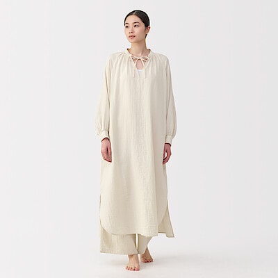 MUJI Labo 婦人　和紙混ニットノースリーブワンピース M 婦人 和紙混ニットノースリーブワンピース | 無印良品