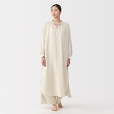 婦人　ふんわりしぼガーゼ　ロングワンピース