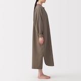 婦人　ふんわりしぼガーゼ　ロングワンピース