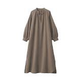 婦人　ふんわりしぼガーゼ　ロングワンピース