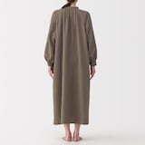 婦人　ふんわりしぼガーゼ　ロングワンピース