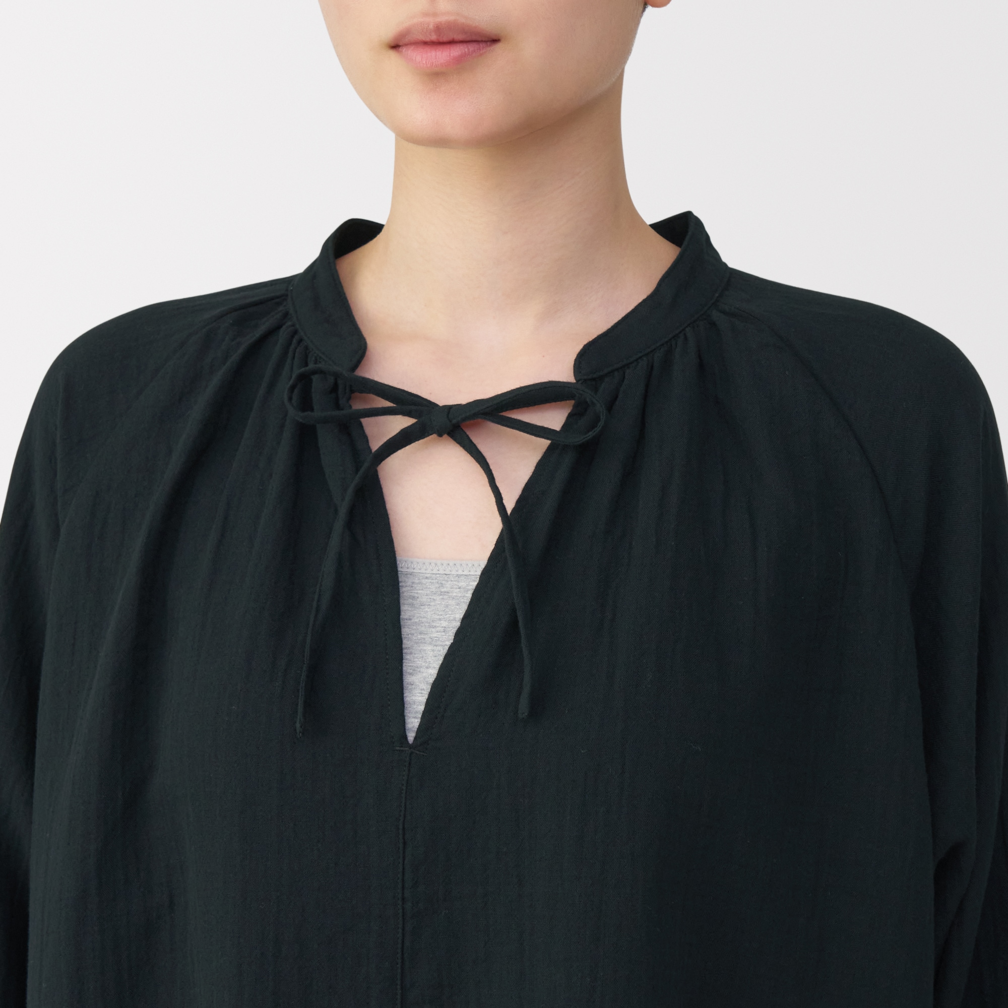 婦人 ふんわりしぼガーゼ ロングワンピース | 無印良品