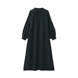 婦人　ふんわりしぼガーゼ　ロングワンピース