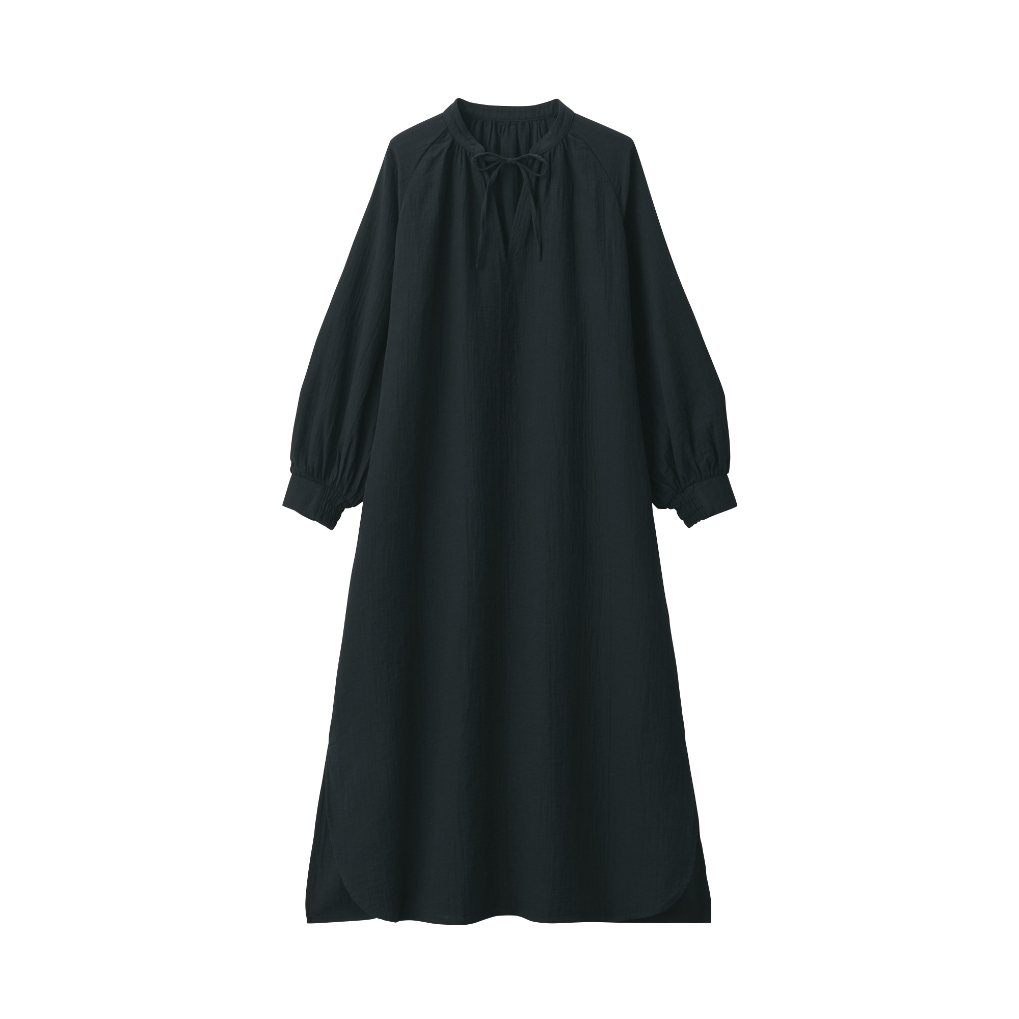 婦人　ふんわりしぼガーゼ　ロングワンピース